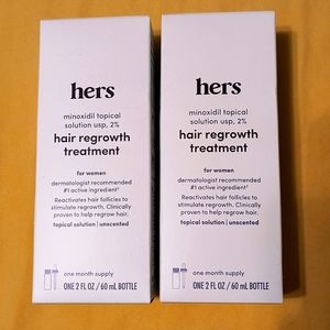 2 hers Hair Regrowth Treatments for women. Sealed. Unopened boxes. 2 FL OZ/60 ml